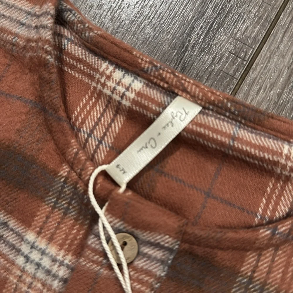 NWT RYLEE + CRU ELENI DRESS / BROWN PLAID 6-7